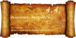 Auerbach András névjegykártya